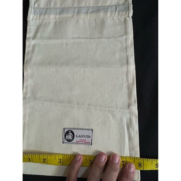 Lanvin Drawstring Dustbag Ivory 100% Cotton 13.5" X 7.5'' - Picture 2 of 7